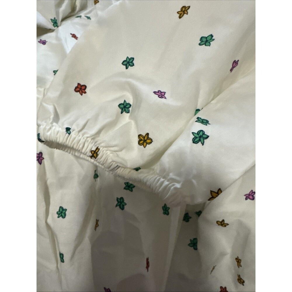 Talbots Poplin Floral Border Print Cotton Midi Dress Button Front SZ 4 NWOT - Picture 8 of 9